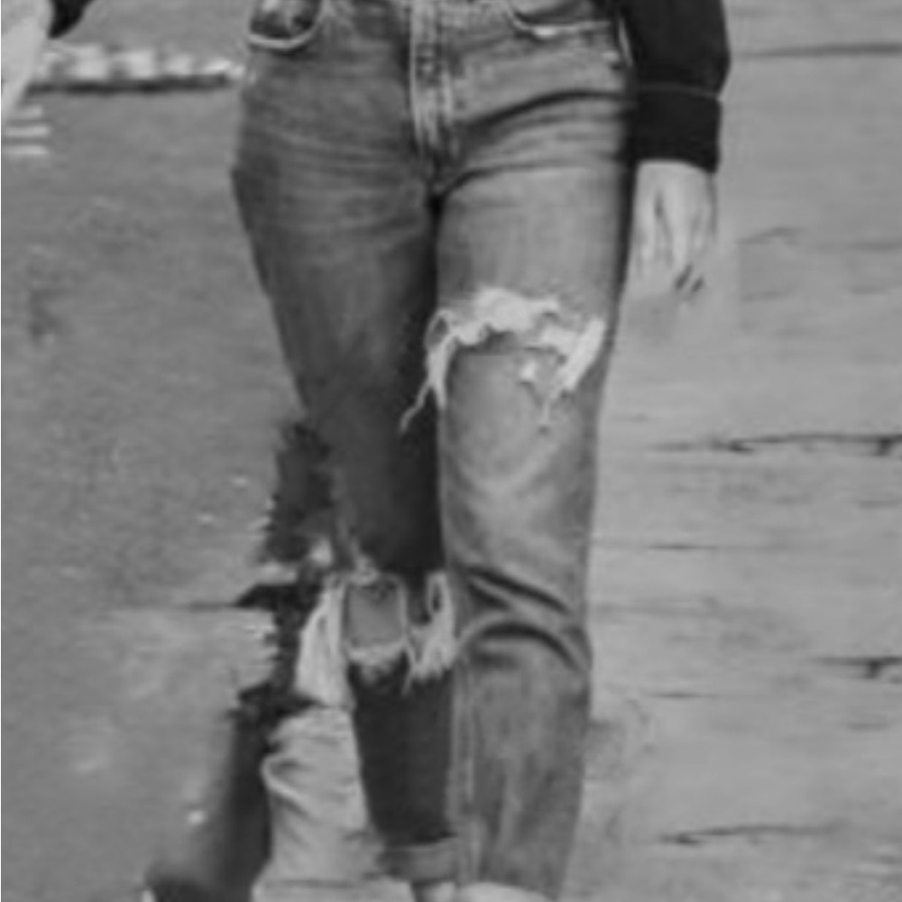 Abercrombie & Fitch Blue Ripped Boyfriend Jeans